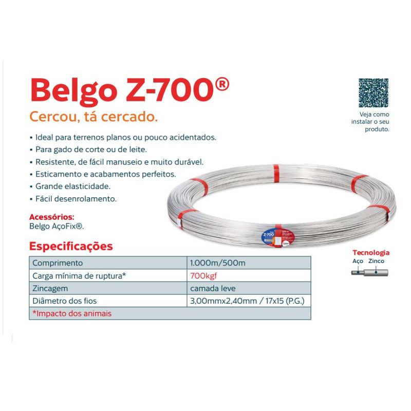 Arame Liso Z700 Belgo® | Arame Ovalado 1000m - Imagem 7