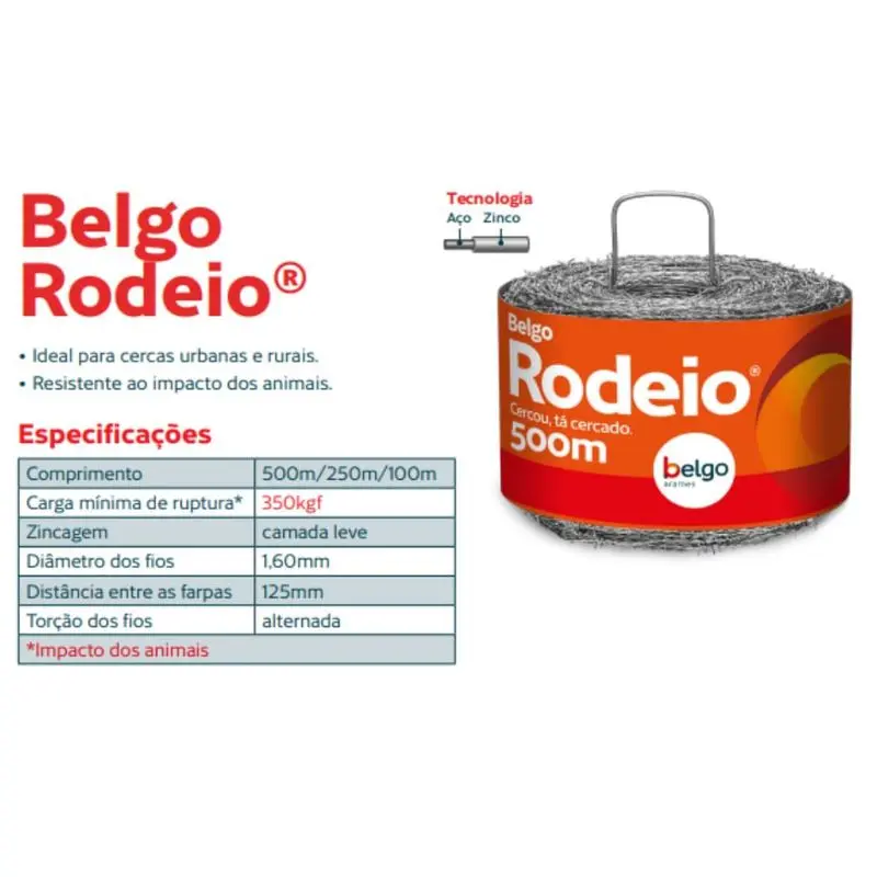 Arame Farpado Rodeio Belgo® - 100m - Imagem 2