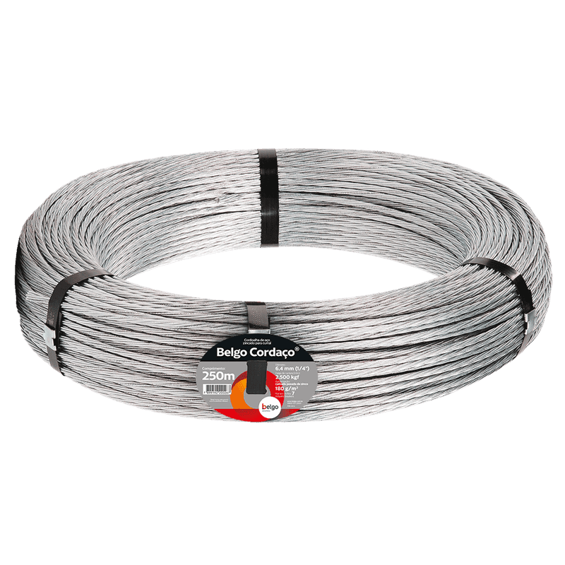 Cordoalha de Aço Galvanizado 7 Fios | Cordaço Belgo® 250M